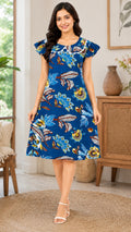 CADAXA Women's Floral A-Line Dress