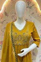Anarkali Kurta Pant & Dupatta Set